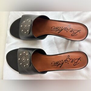 Brighton Karla Black Napa Sandal Size 10 M